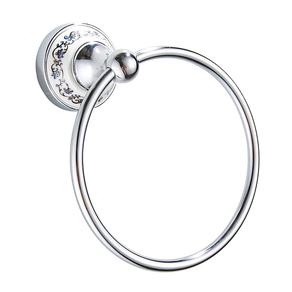 Stainless Steel Towel Ring Holder - Wall Mounted Bathroom Organizer for Hand Towels - Silver