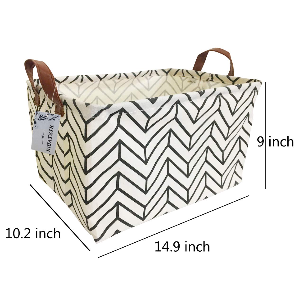 Waterproof Collapsible Rectangular Canvas Storage Bins with Handles - Foldable Toy Organizer Basket for Kids' Clothes, Books & Toys | Perfect for Nursery, Playroom & Closet Organization