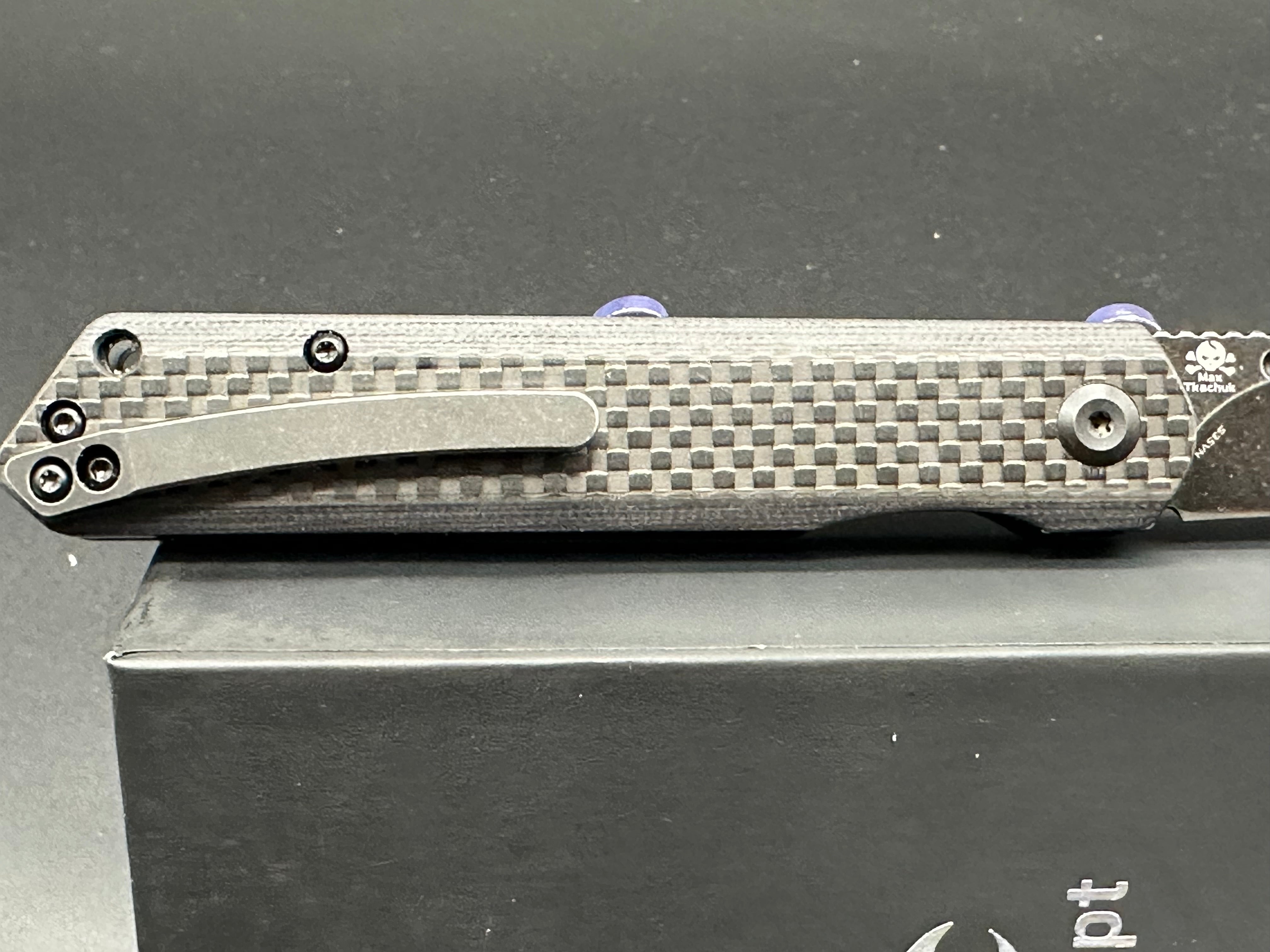 Kansept Prickle Liner Lock Folding Knife - Carbon Fiber Handle EDC Pocket Knife for Outdoor Camping, Hiking & Everyday Carry