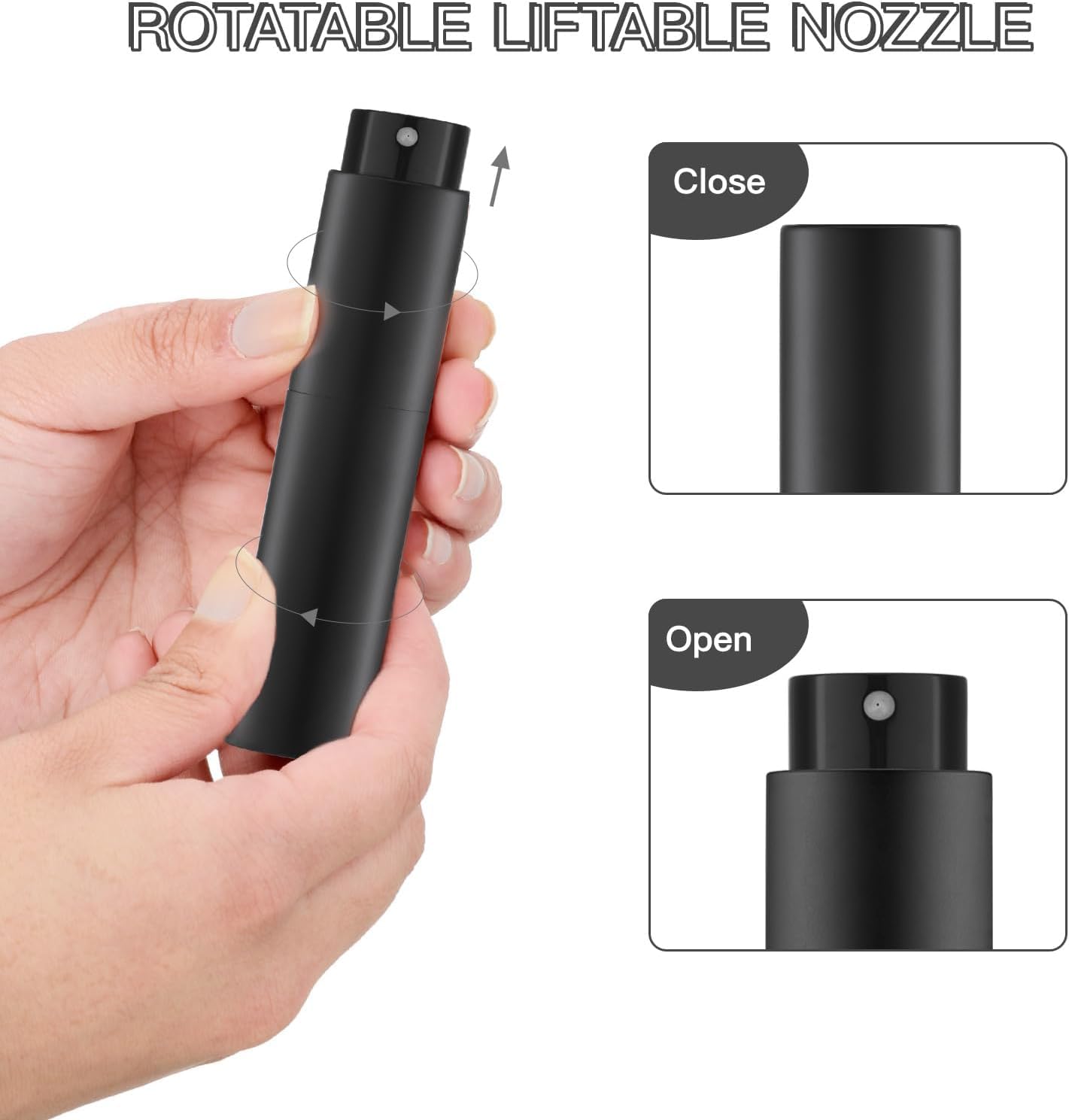 PiyuBind 10ml Portable Mini Perfume Atomizer Spray Bottle - 1 Pack Travel Refillable Perfume Sprayer for Women & Men, Twist Lock Design Matte Black - Perfect for Gym, Travel & On-the-Go Fragrance Touch Ups
