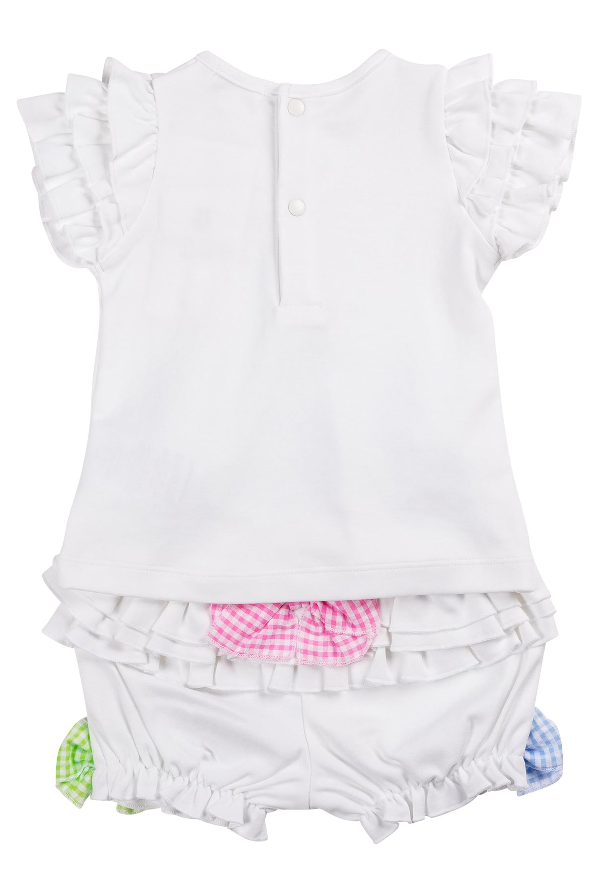Lucy White Gingham Bow Top & Bloomers Set - Cute Baby Girl Outfit for Photoshoots, Birthday Parties & Special Occasions