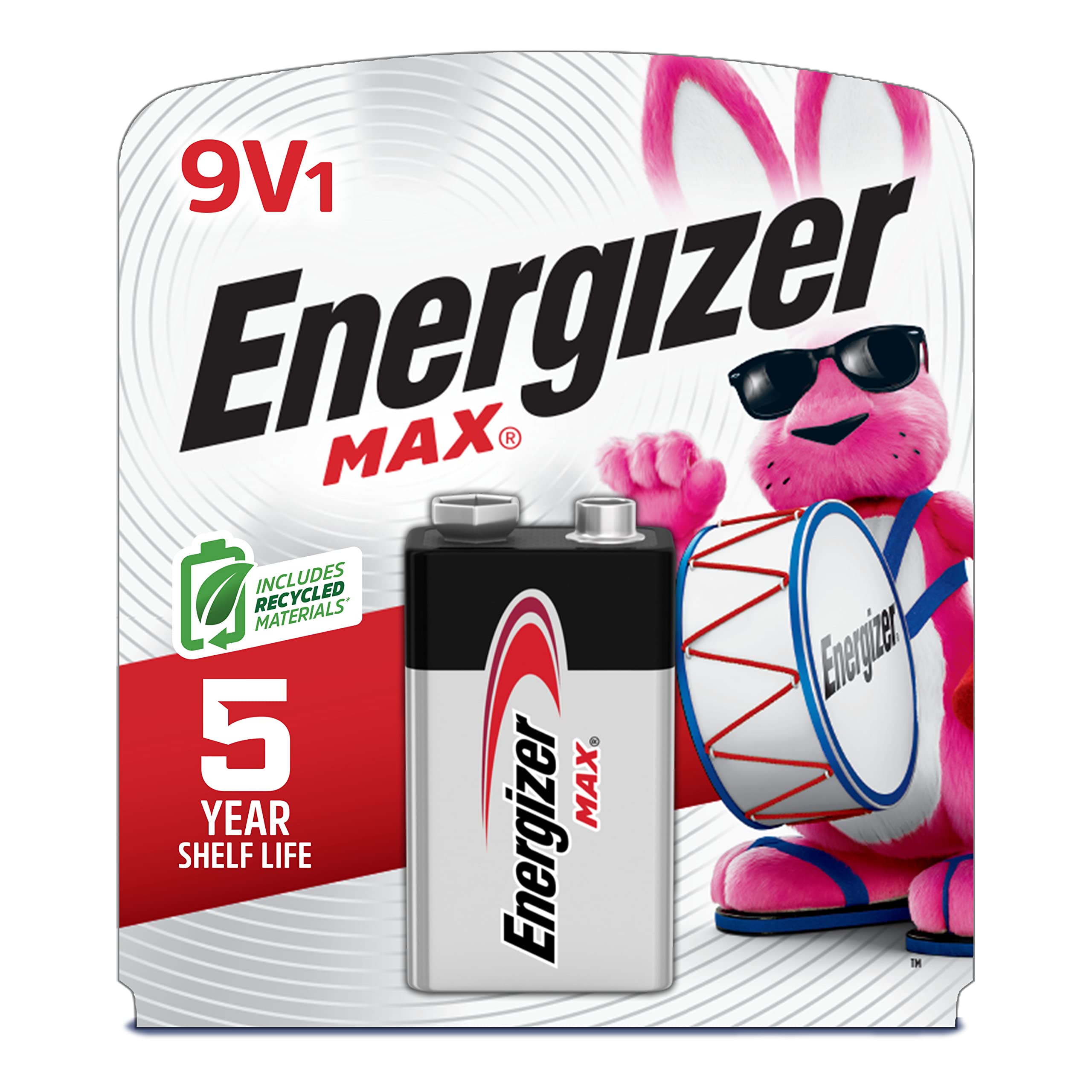 Energizer MAX 9V Alkaline Batteries (4-Pack) - Long-Lasting Power for Smoke Detectors, Toys & Electronics - Packaging May Vary