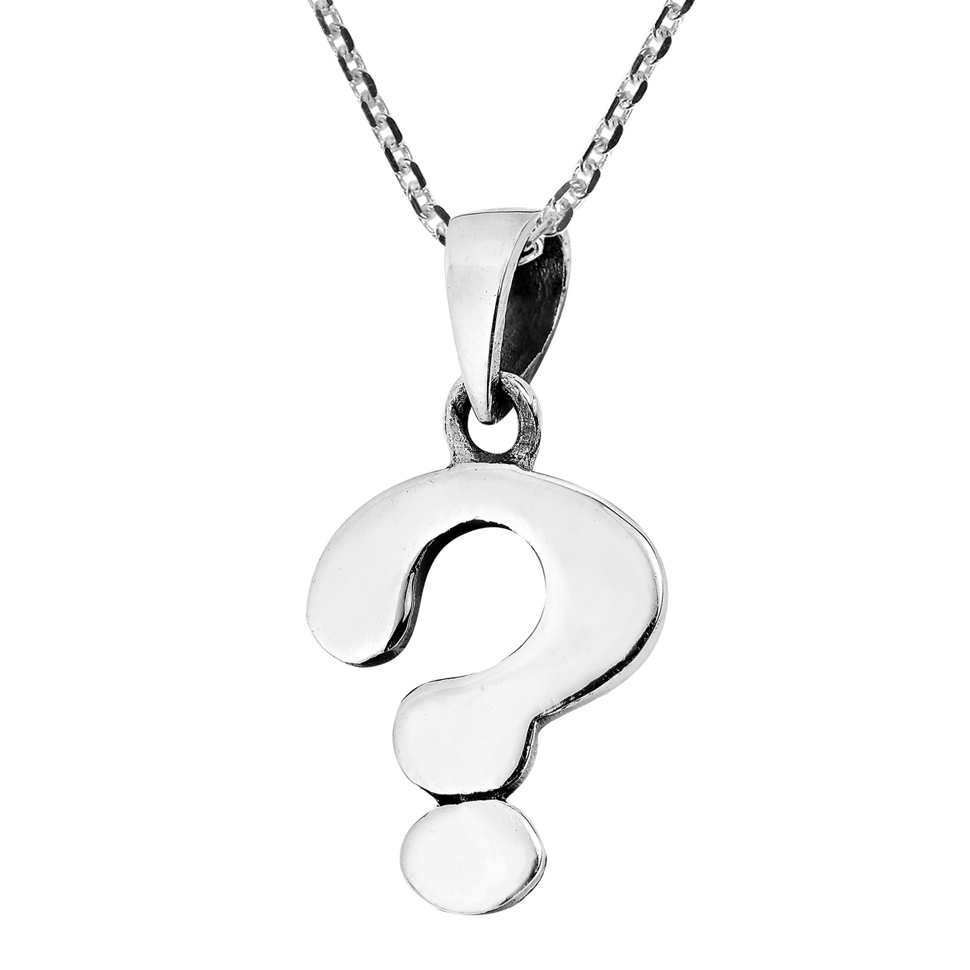 AeraVida Trendy .925 Sterling Silver Question Mark Pendant Necklace for Women | Dainty Minimalist Charm Jewelry Gift for Her | Perfect for Everyday Wear, Layering & Special Occasions