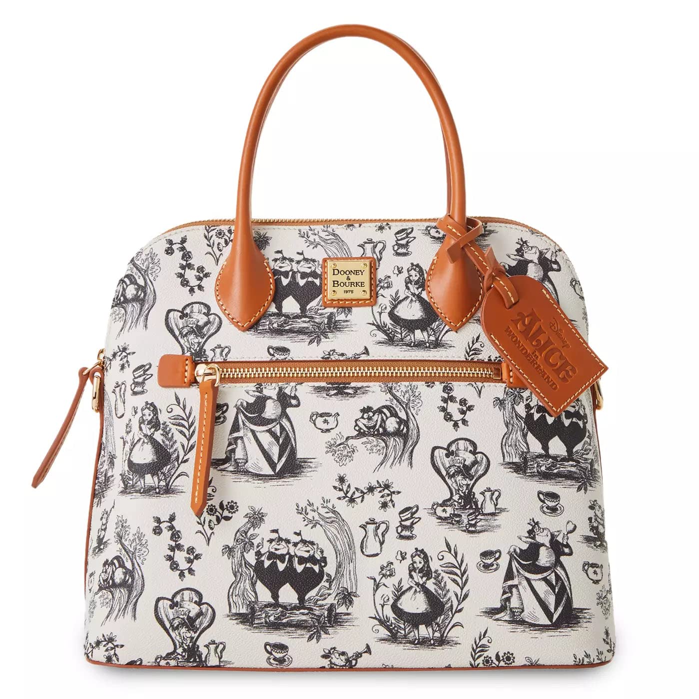 Exclusive Disney Parks Dooney & Bourke Alice in Wonderland Satchel Handbag for Women - Elegant Crossbody Purse for Daily Use, Travel & Disney Theme Park Visits
