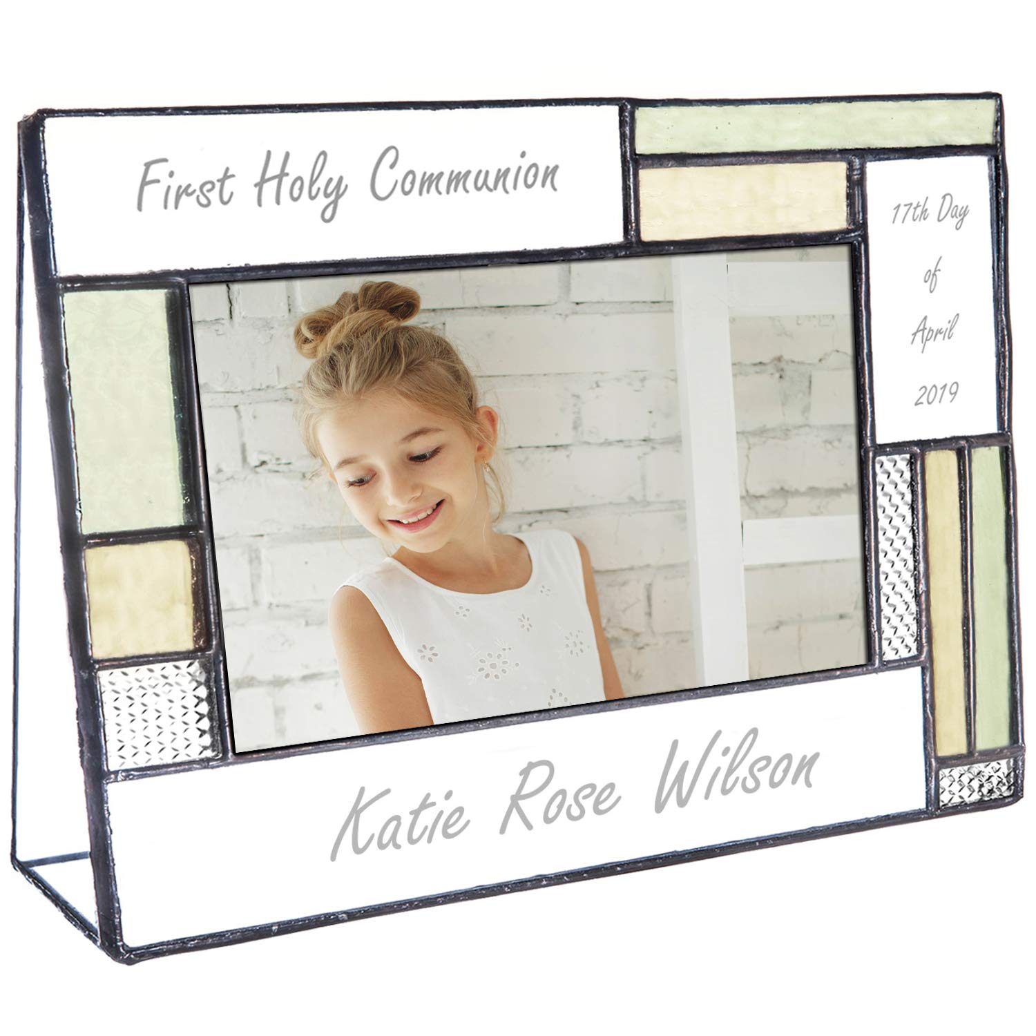 Personalized First Communion Picture Frame - Custom Engraved 4x6 Glass Photo Frame for Boys & Girls - Perfect Religious Gift for Baptism & Christening