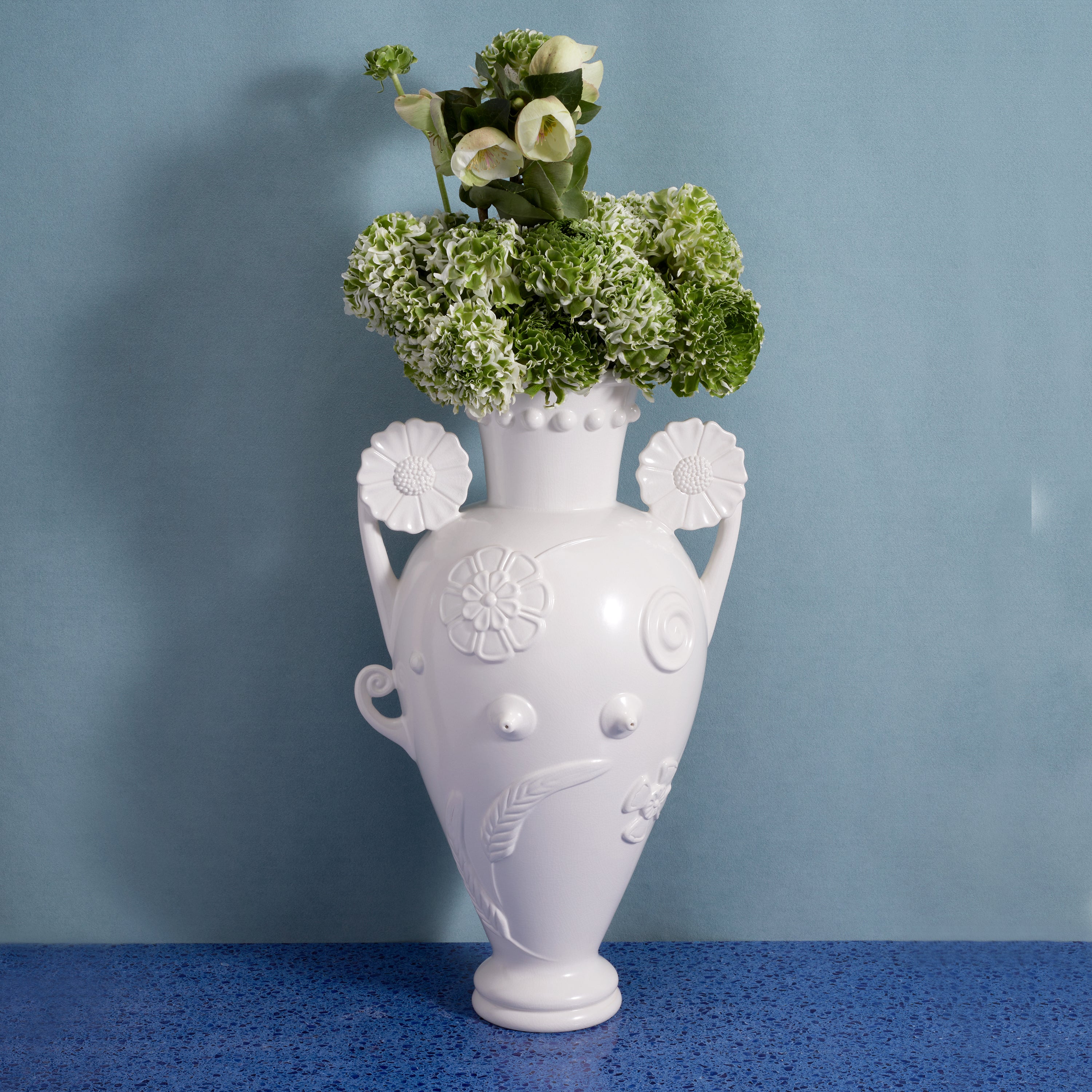 Pantheon Persephone White Amphora Vase - Greek Mythology Inspired Home Decor for Living Room, Wedding Centerpiece & Gift