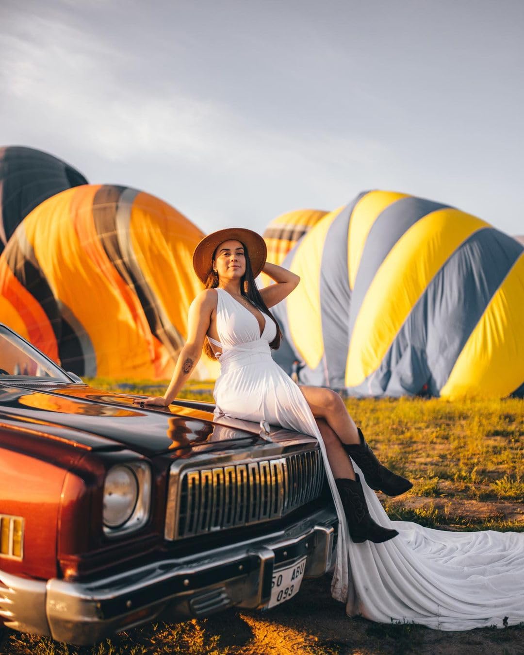 Elegant Long Flying Dress for Photoshoot - Flowy Satin Maxi Dress with Long Train for Women | Perfect for Santorini Vacations, Beach Weddings & Boho Photoshoots (Size L, Silver)
