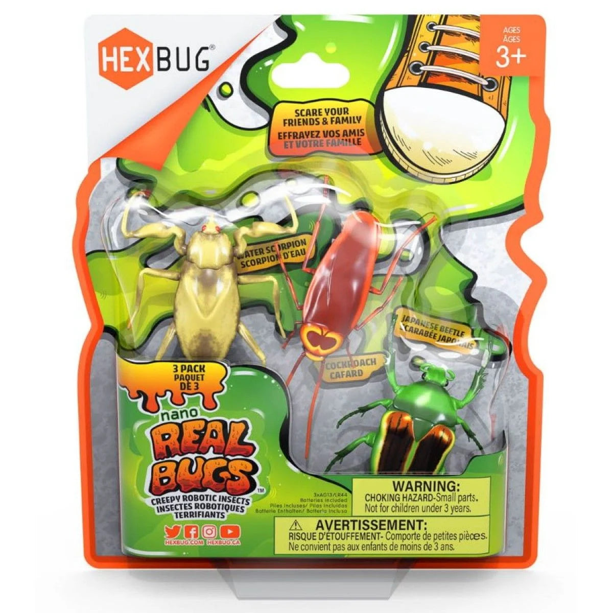 HEXBUG Nano Realistic Robotic Bugs 3-Pack - Interactive STEM Toys for Kids, Educational Science Gifts for Boys & Girls - Perfect for Indoor Play, Birthday Parties & STEM Learning Activities