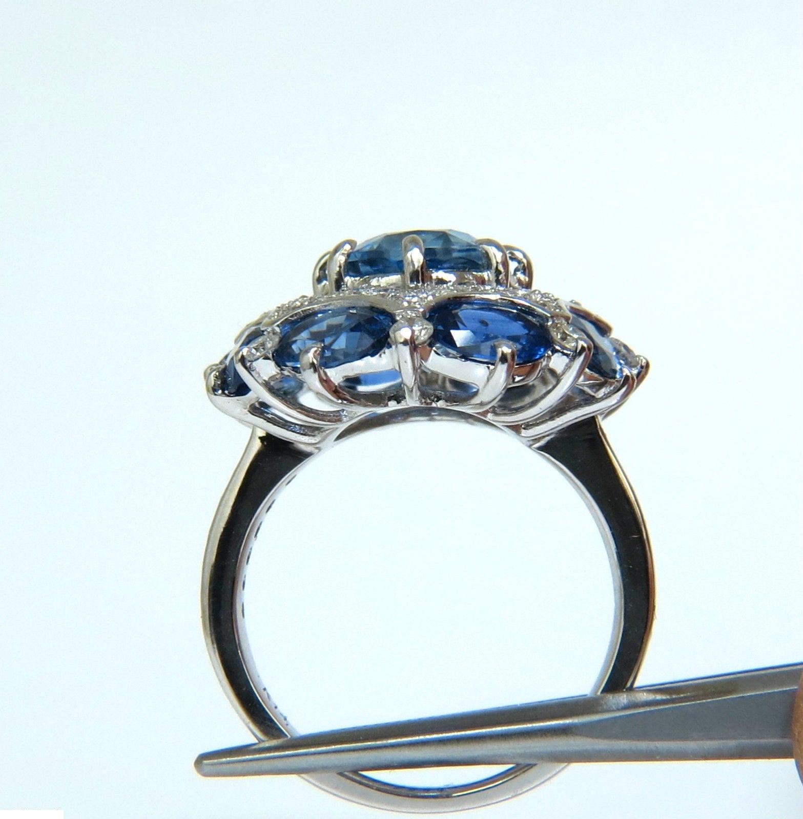 9.10CT GIA Certified Natural No Heat Sapphire & Diamond Cocktail Ring - Perfect for Weddings, Anniversaries & Special Occasions