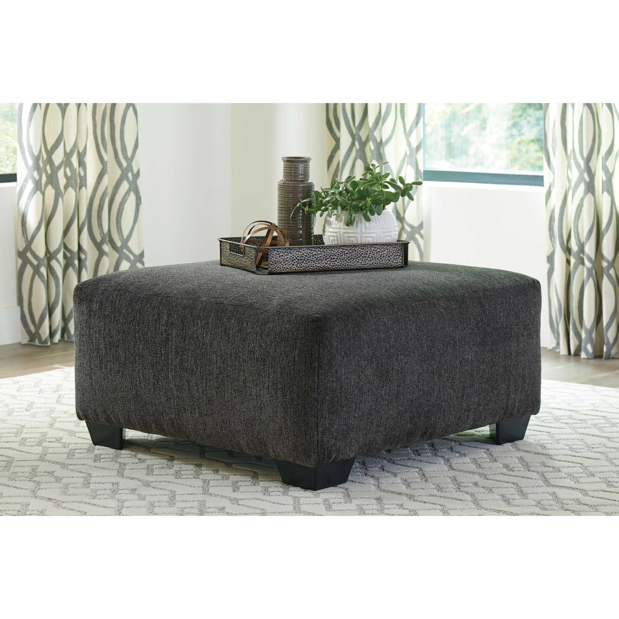 Ballinasloe Oversized Accent Ottoman - Large Round Storage Footrest Pouf with Tufted Design for Living Room, Bedroom & Home Decor