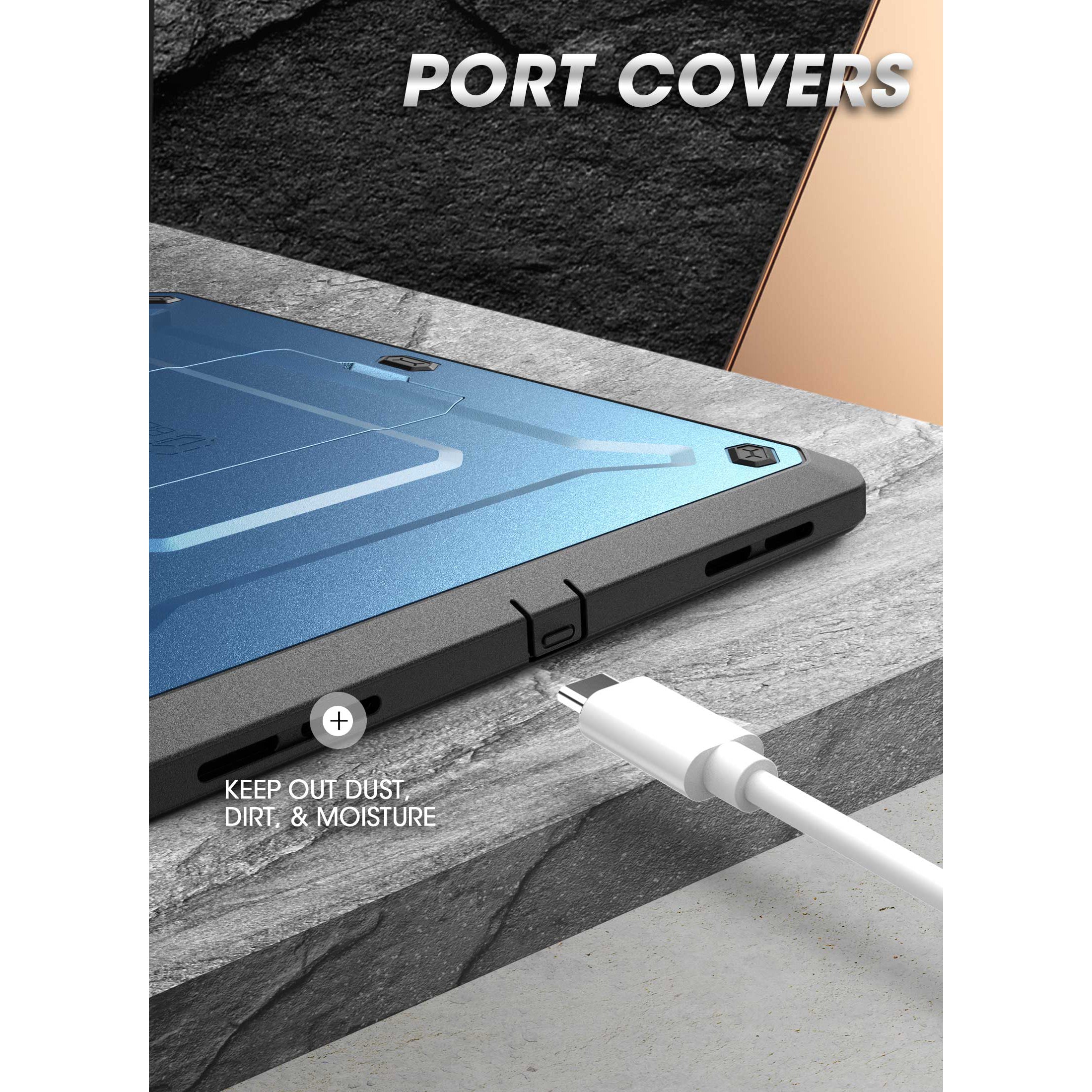 iPad 10.9 (2022) Unicorn Beetle PRO Rugged Case with Kickstand - Metallic Blue | Shockproof Protective Cover for Work, Travel & Outdoor Activities