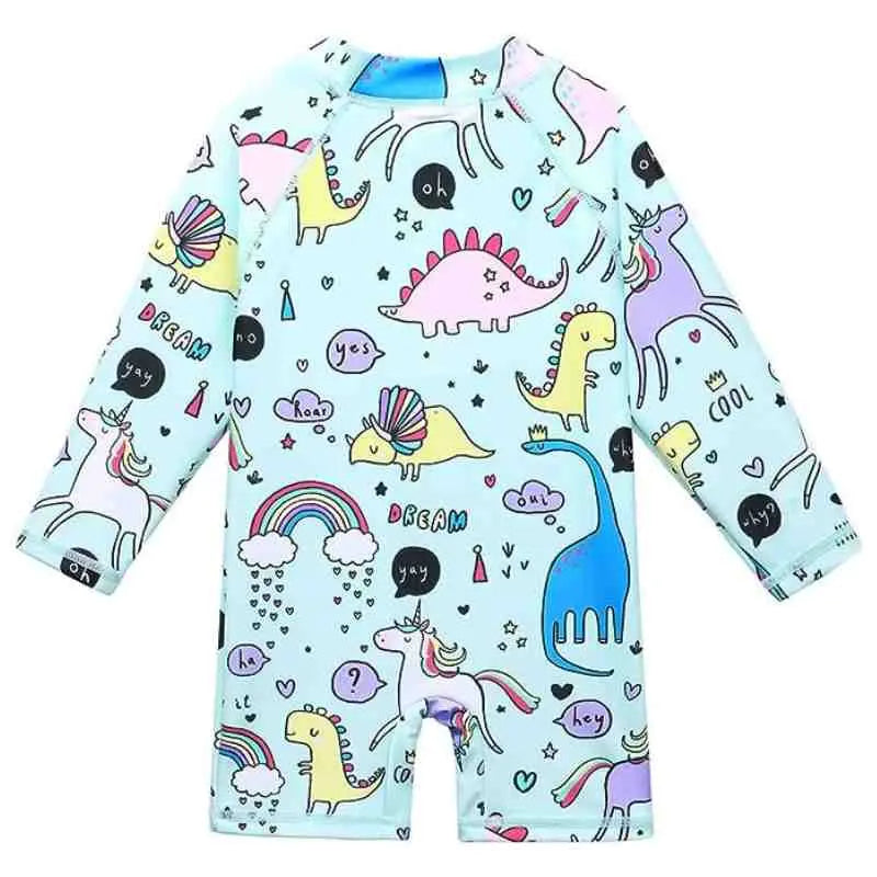 Kids Long Sleeve Swimwear UPF 50+ Sun Protection - Baby Boy Rash Guard Swim Shirt for Beach, Pool & Water Play