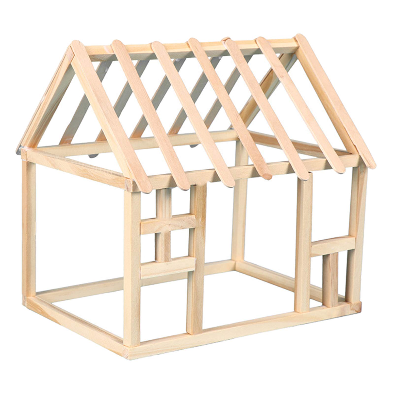 Almencla Miniature House Unfinished Wooden Dollhouse Kit - DIY Painting Craft Supplies for Model Building & Home Decor
