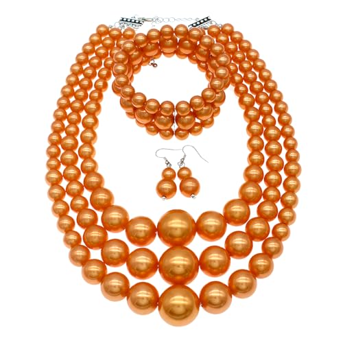 Orange pearl necklace