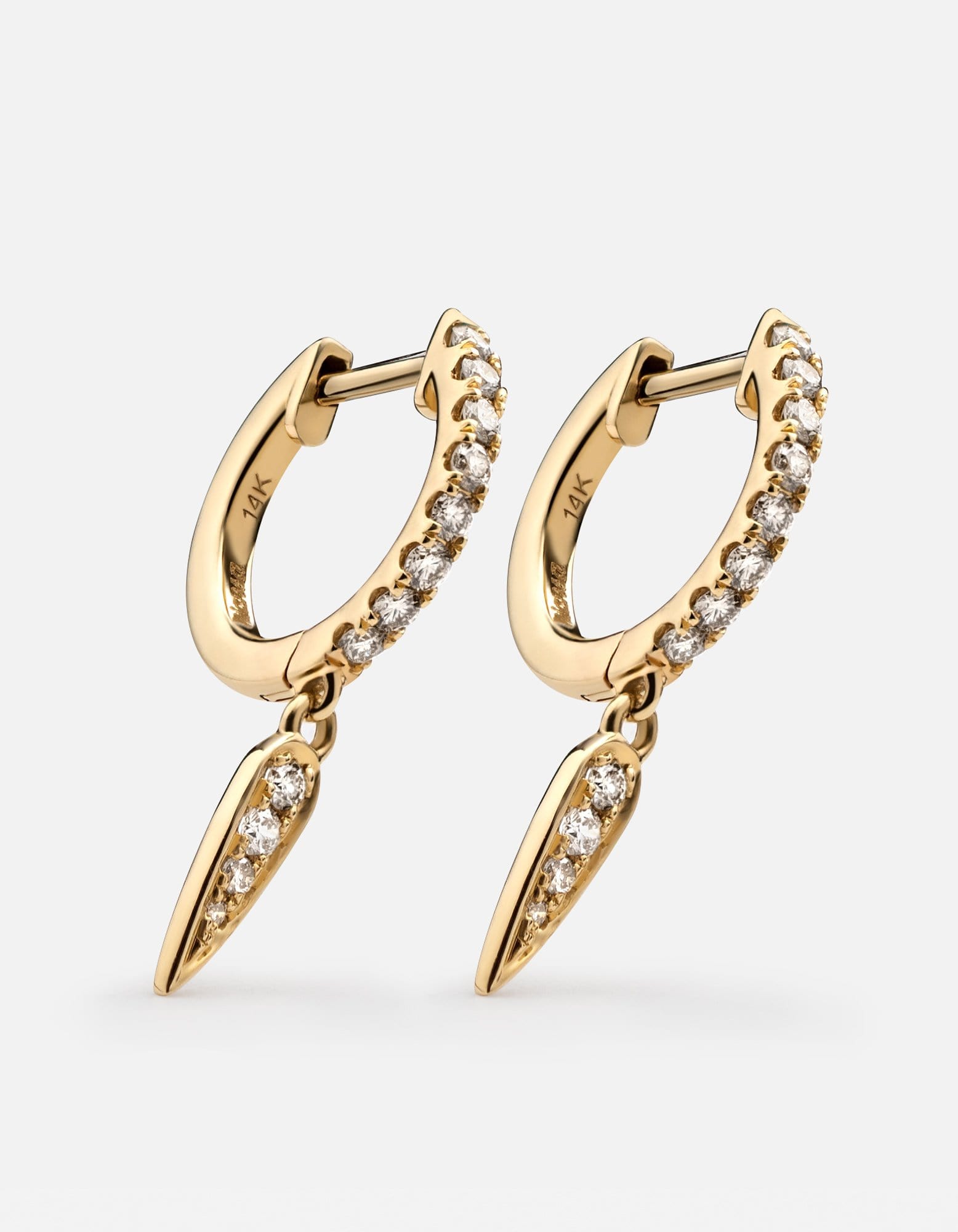 14K Gold Pavé Huggie Earrings for Women - Minimalist Hoop Earrings for Everyday Wear | Perfect for Work, Date Night & Special Occasions
