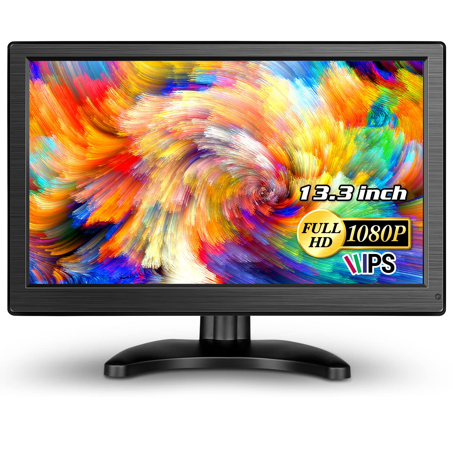 Eyoyo 13.3 Inch IPS HDMI Monitor - 1920x1080 Full HD LCD Display Screen with HDMI & VGA Inputs, Built-in Speakers for PC, Laptop, Home Security CCTV System | Perfect for Office Work, Gaming & Surveillance Monitoring