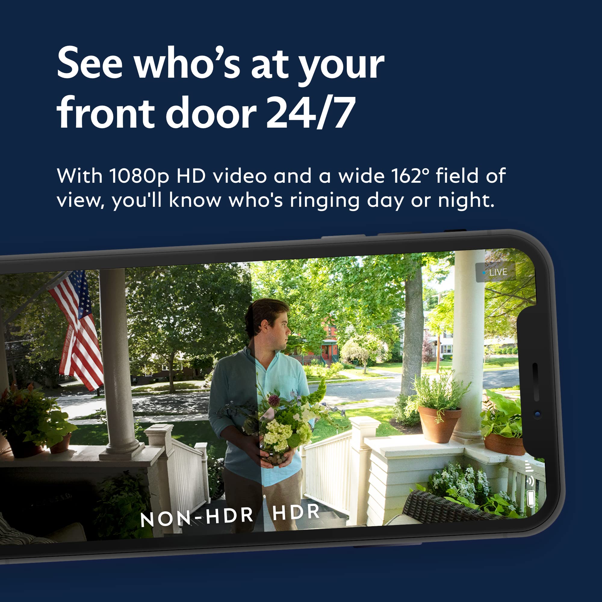 SimpliSafe Wired Doorbell 1080p HD Video - Compatible with SimpliSafe Home Security System - Latest Generation Smart Doorbell for Home Security & Monitoring - Perfect for Front Door, Apartment, and Office Entryways