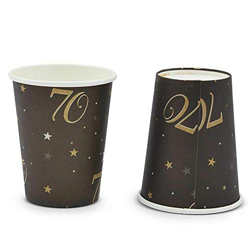 70th Birthday Party Supplies - Disposable Paper Plates and Napkins for 24 Guests - Elegant Decorations for Anniversary Celebration
