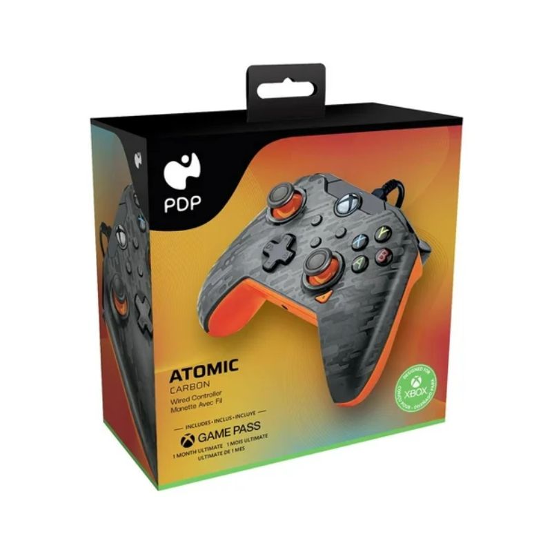PowerA Wired Controller for Xbox Series X/S - Neon Atomic Carbon - Officially Licensed with 3.5mm Audio Jack & 10ft Braided Cable - Perfect for Gaming, Streaming & Competitive Play