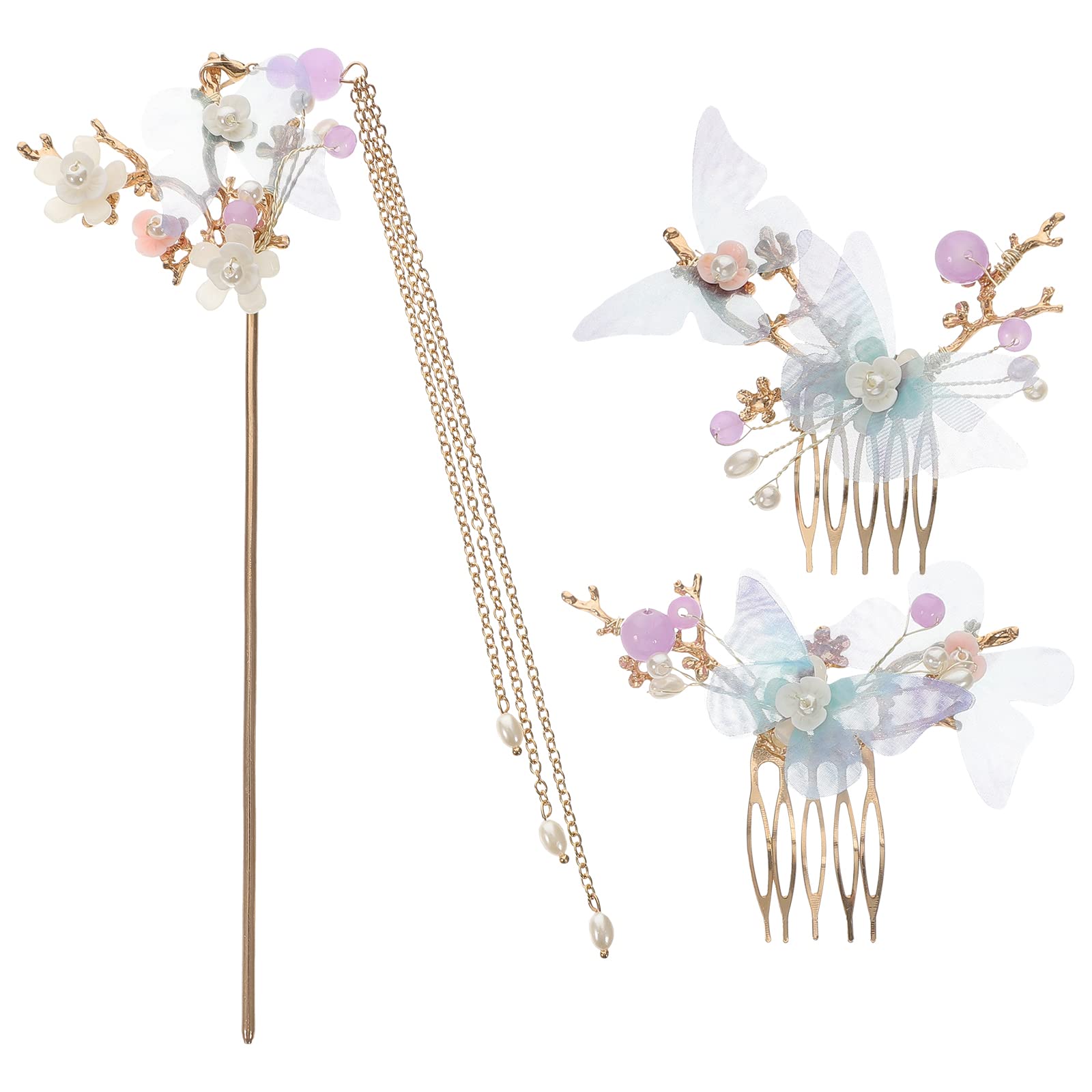 Vintage Rhinestone Pearl Flower Hair Stick - Elegant Chinese Hair Chopsticks with Tassel, Hair Comb & Chignon Pin for Women | Wedding, Party & Special Occasion Hairstyling Accessories