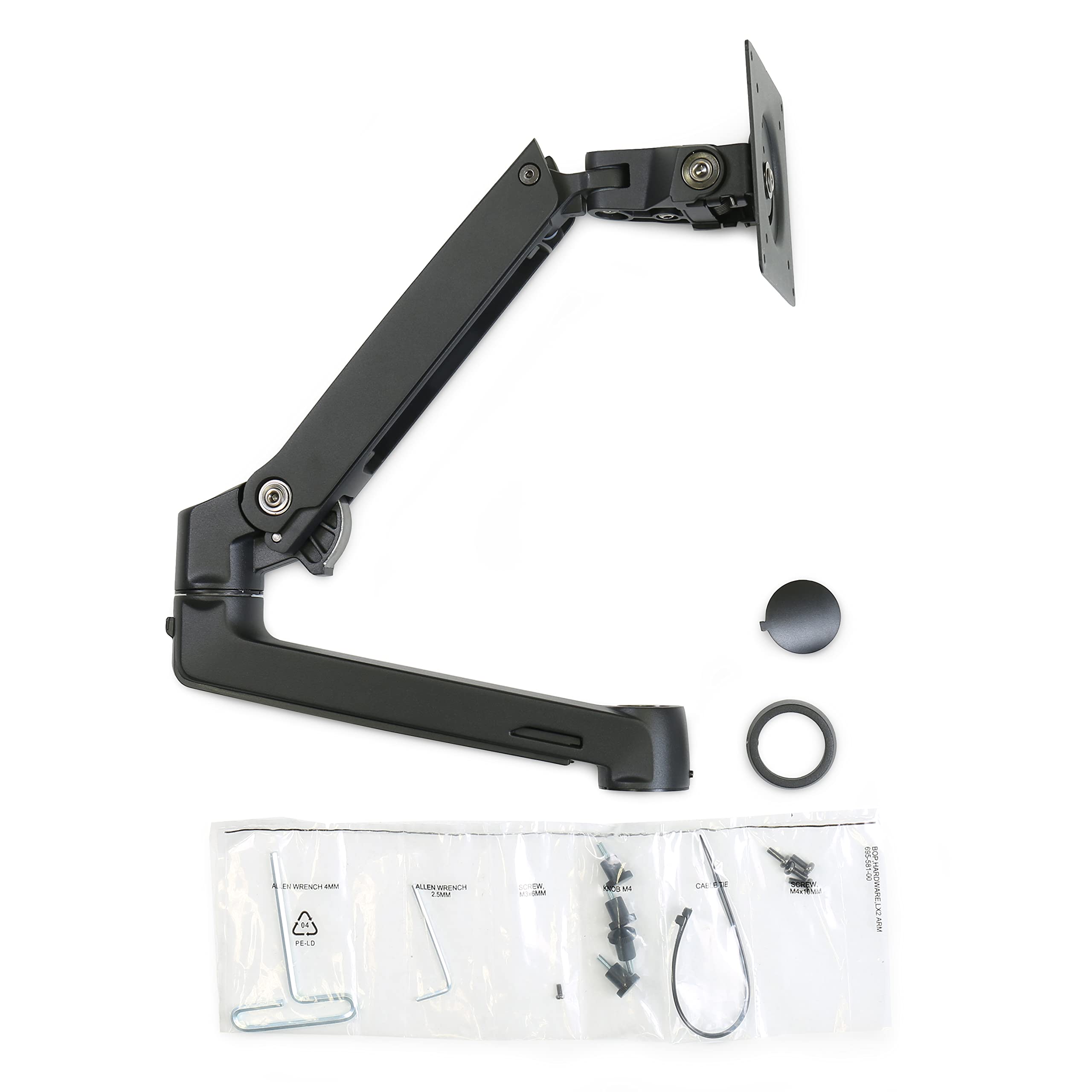 Ergotron LX Monitor Arm Extension & Collar Kit - Matte Black Add-on for LX Tall Pole Monitor Arms - Perfect for Home Office & Workspace Setup