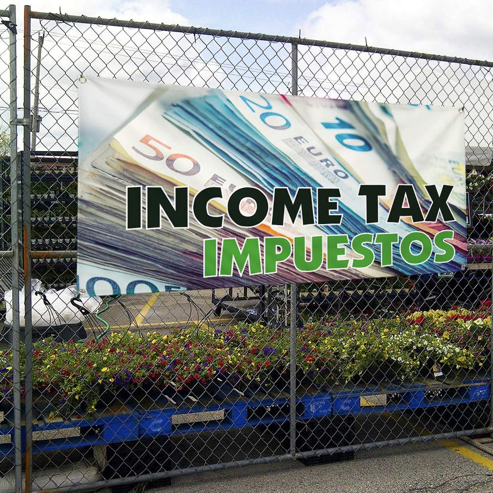 Custom Vinyl Banner - Multiple Sizes (60x144 Inches) for Business, Outdoor & Industrial Use - Weatherproof Tax & Impuestos Signs with 10 Grommets - Perfect for Yard Advertising, Storefront Displays & Event Signage