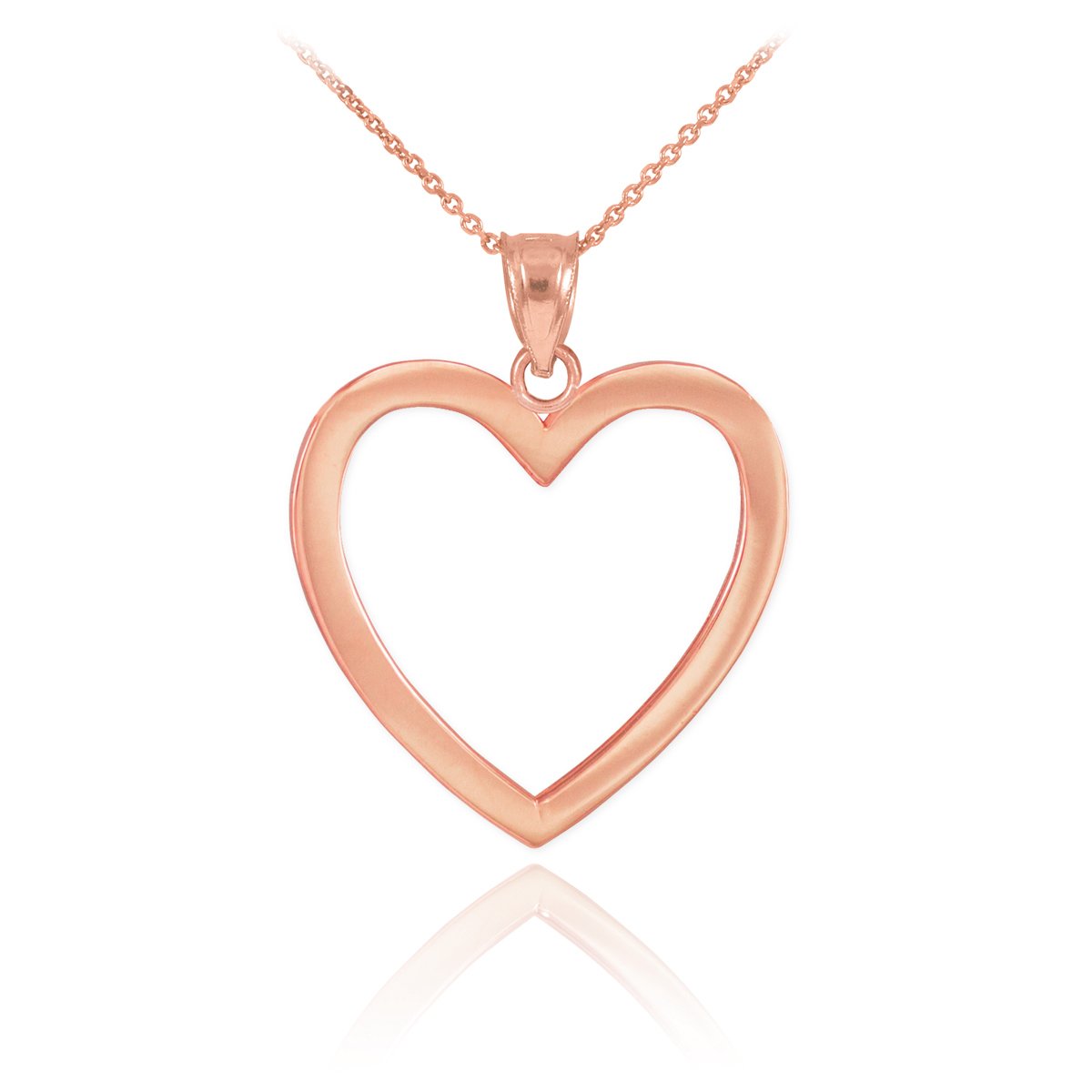 14K Rose Gold Open Heart Necklace for Women - Delicate Dainty Pendant Jewelry Gift for Her, Perfect for Valentine's Day, Anniversary & Everyday Wear
