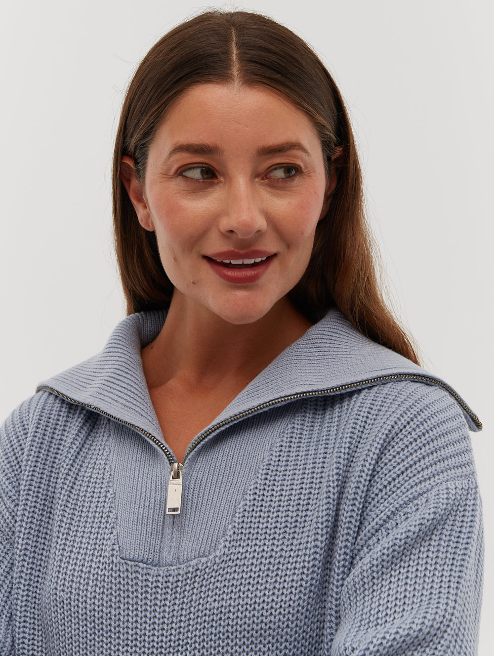 Thurynn Oversized Zippered Funnel Neck Sweater for Women | Cozy Winter Pullover | Perfect for Casual Outfits, Office Wear & Cold Weather Layering