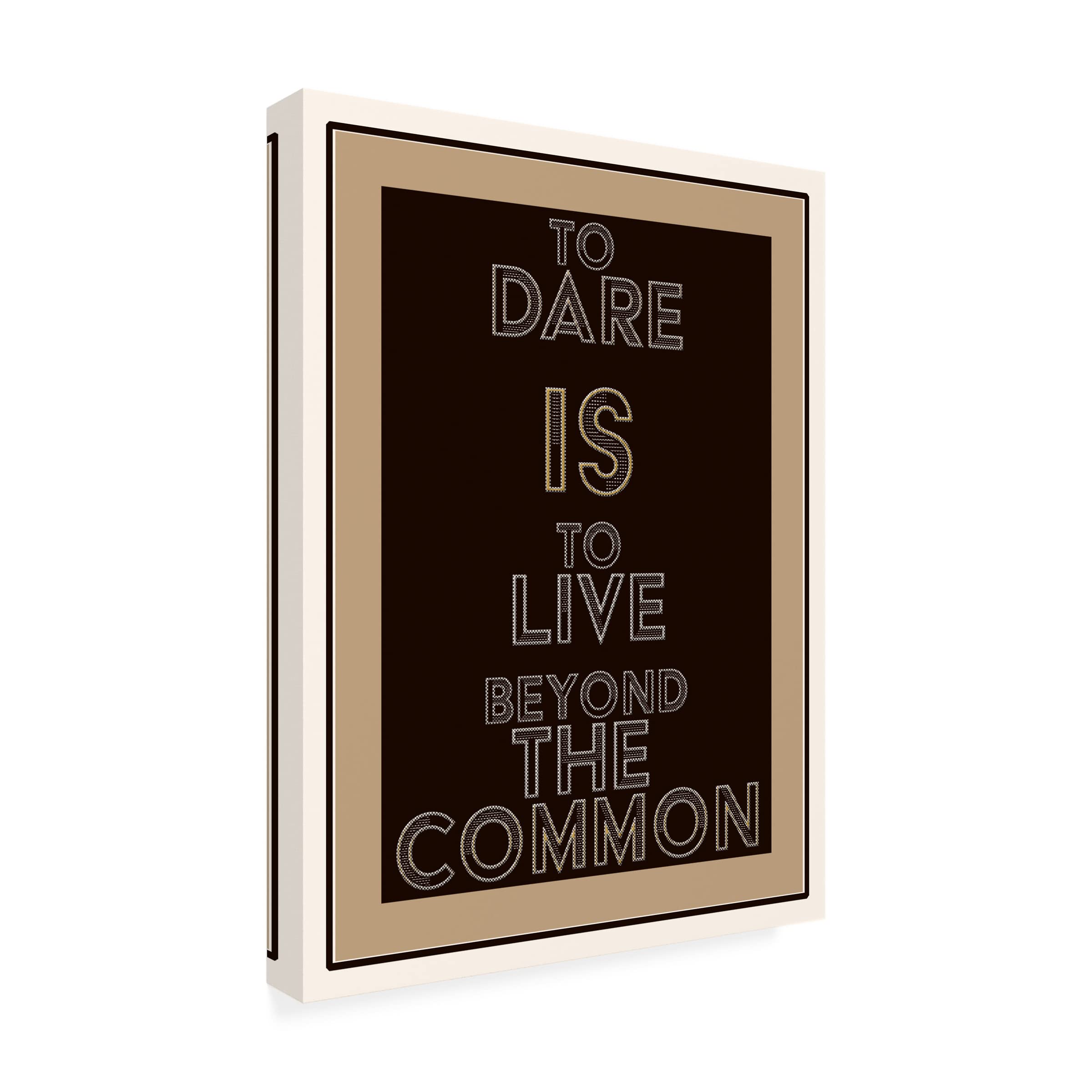 Dare Word Art Canvas Print by Richard Homawoo - Motivational Wall Decor for Home Office, Bedroom & Living Room - Inspirational Quote Artwork - Perfect Gift for Graduation & Housewarming