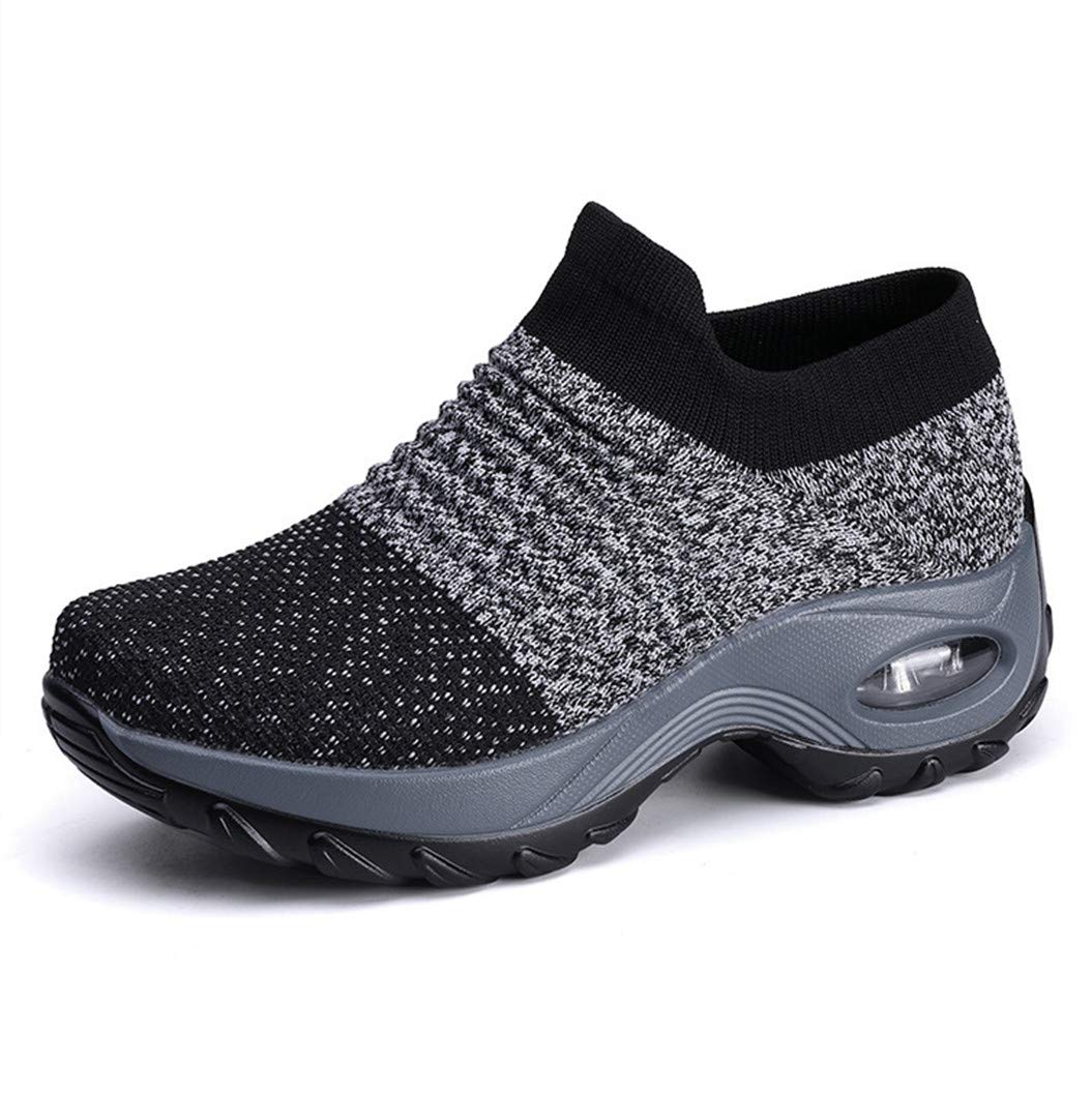 UareMgic Women's Nurse Shoes - Slip On Knit Platform Sneakers with Air Cushion for Walking, Work & Fitness | Comfortable Sock Sneakers for Nurses, Healthcare Workers & All-Day Wear
