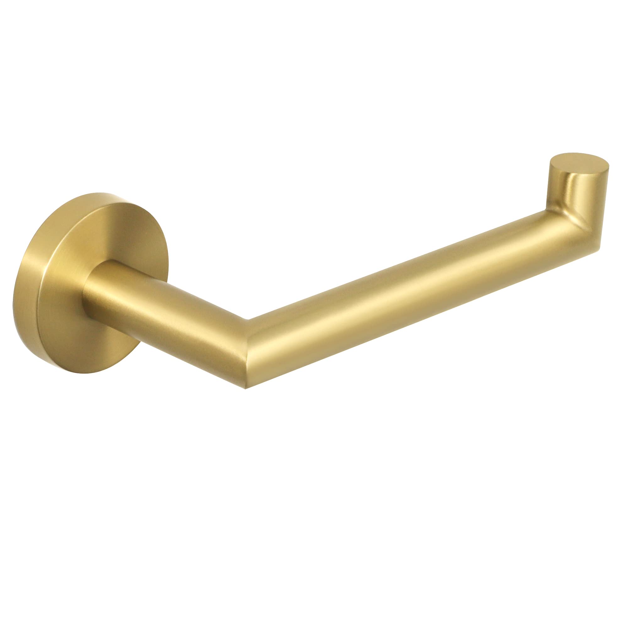 Stainless Steel Toilet Paper Holder Wall Mount - Brushed Gold Bathroom Tissue Roll Dispenser, SUS304 Paper Rack for Home & Office Use - GKN130-G