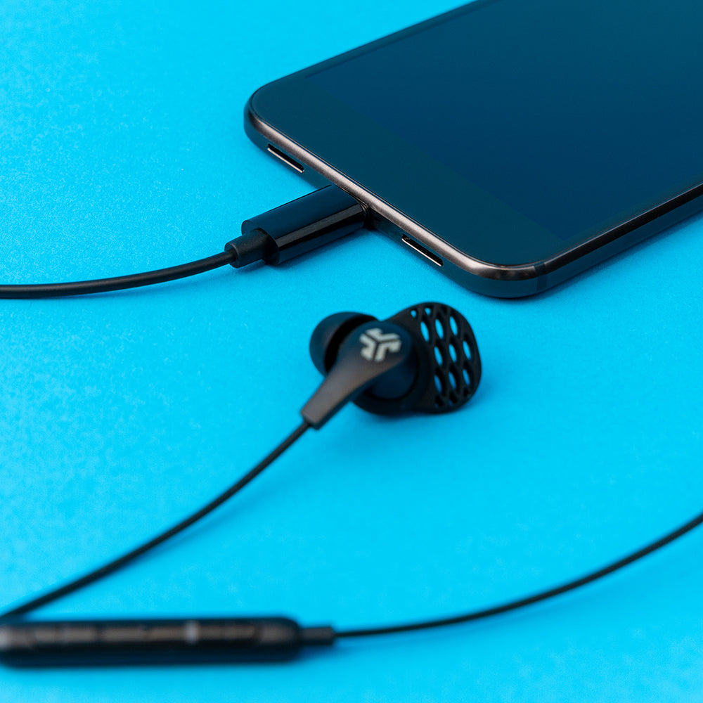 JBuds Pro USB C Wired Earbuds with Noise Isolation - Black | High-Quality Sound for Commuting, Workouts & Gaming | Compatible with iPhone, Android & Laptops