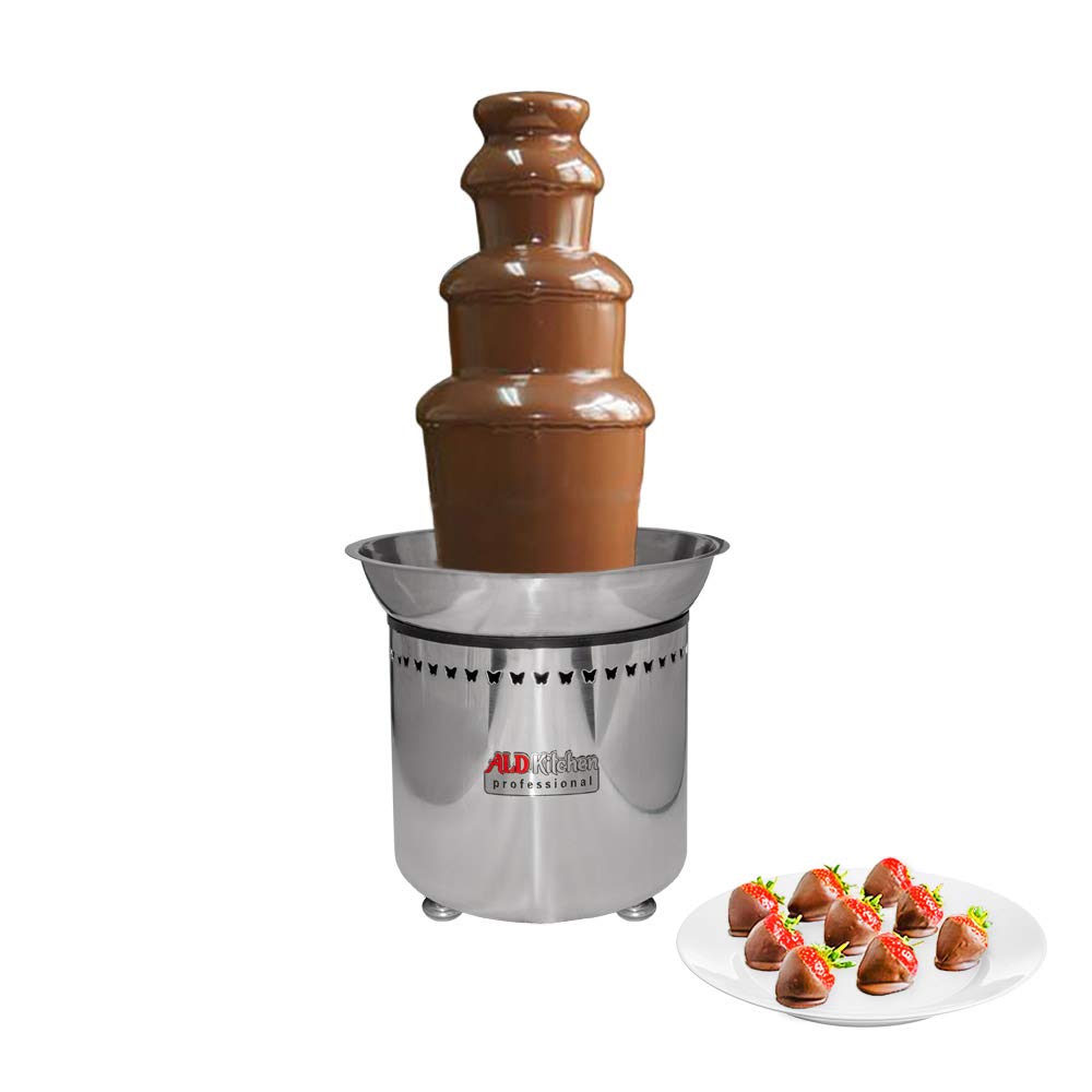 ALDKitchen 4-Tier Chocolate Fountain with Manual Control - Chocolate Waterfall & Fondue Fountain for Parties, Weddings, and Events