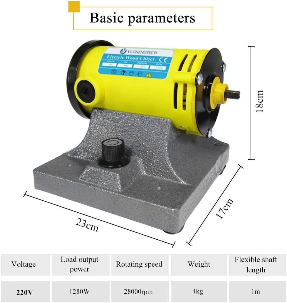 YUCHENGTECH 1280W High-Power Electric Chisel Carving Tool - 28000 RPM Woodworking Chisel for Professional Wood Carving & Sculpting (220V) - Perfect for DIY Projects, Furniture Making, and Artistic Wood Crafts