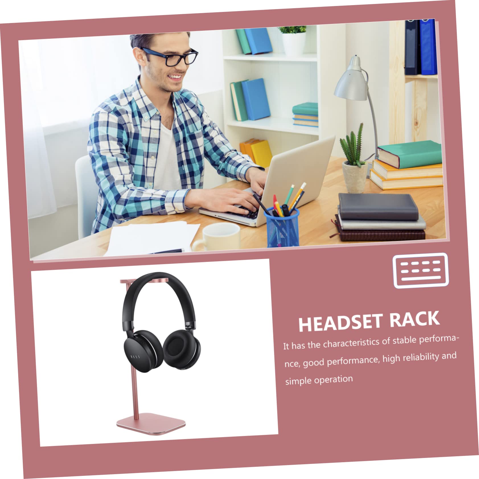 Angoily 2 Pack Aluminum Alloy Headphone Stand - Premium Desktop Headset Holder with Non-Slip Base for Gaming, Office & Home Organization (Z9 Shelf)