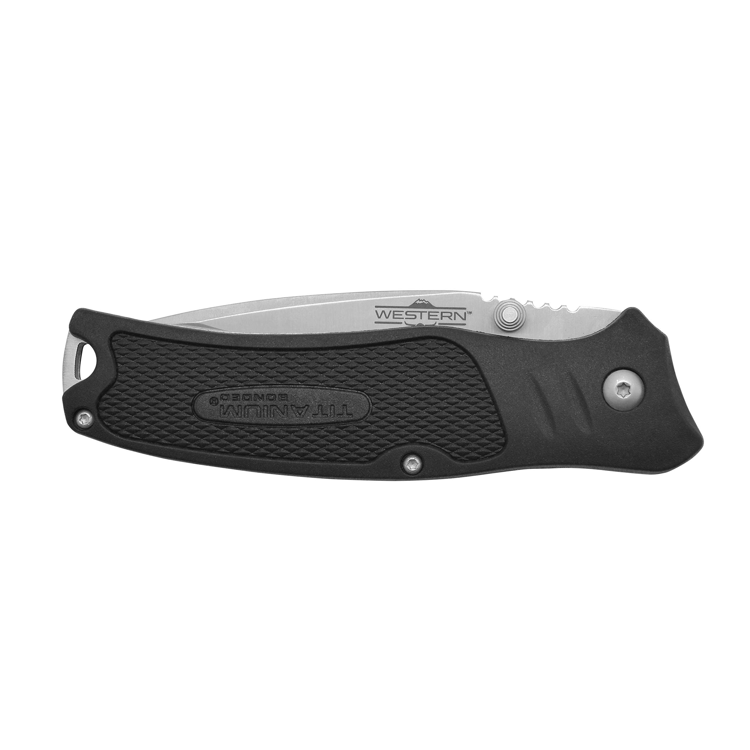 Camillus Western BlacTrax Folding Knife - Premium Stainless Steel Pocket Knife for Camping, Hiking & Outdoor Adventures