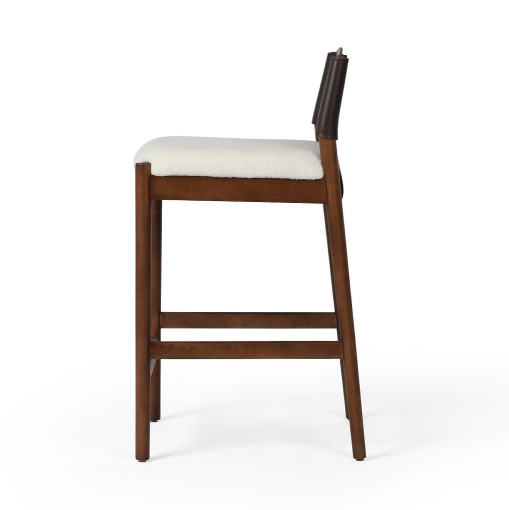 Premium Lulu Stool - Espresso Leather Bar Stool for Kitchen Island, Dining Room & Home Decor | Modern & Comfortable Seating Solution