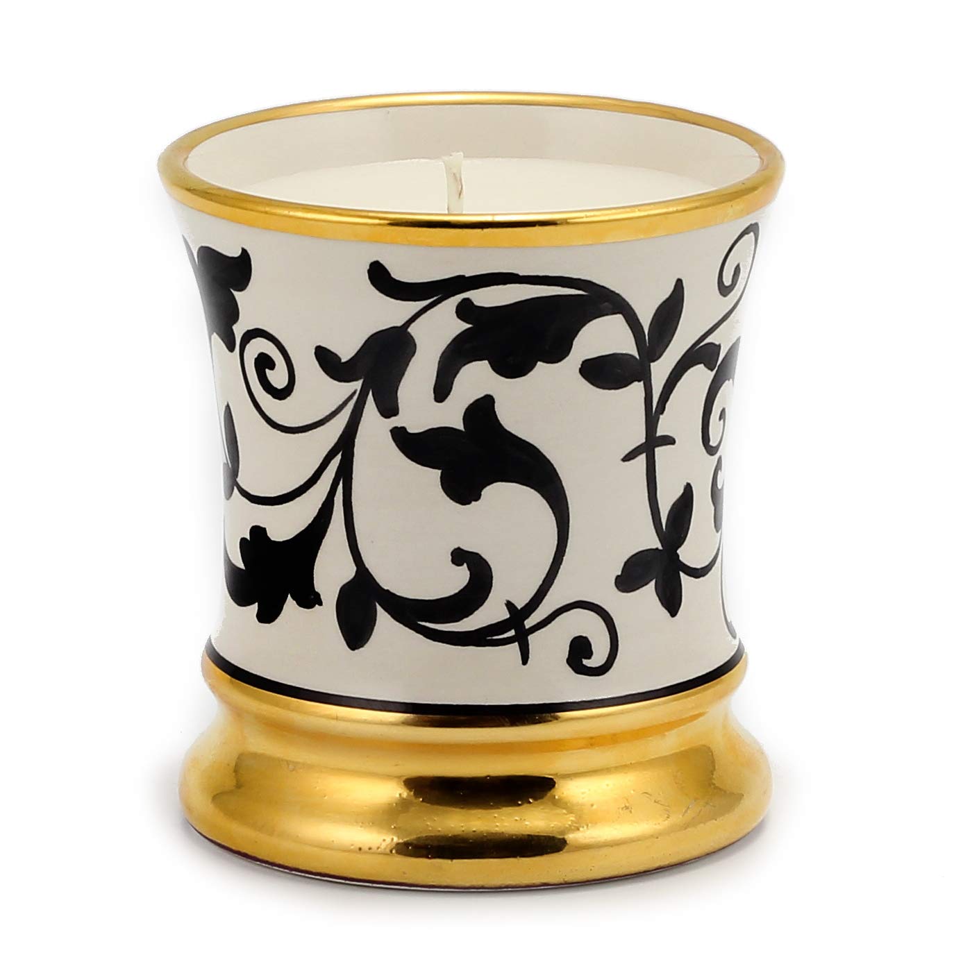 DERUTA CANDLES: Premium Shaped Cup Micaela Bordo ORO Design - Capri Gardenia Scented Candle for Home Decor, Romantic Gifts & Spa Relaxation