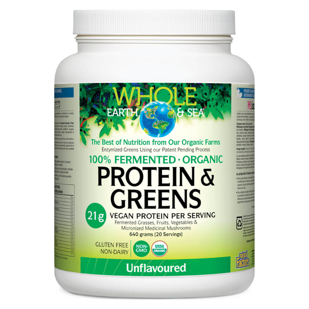 Organic Fermented Protein & Greens Powder - Plant-Based Superfood for Energy & Digestion - Perfect for Smoothies, Shakes & Post-Workout Recovery