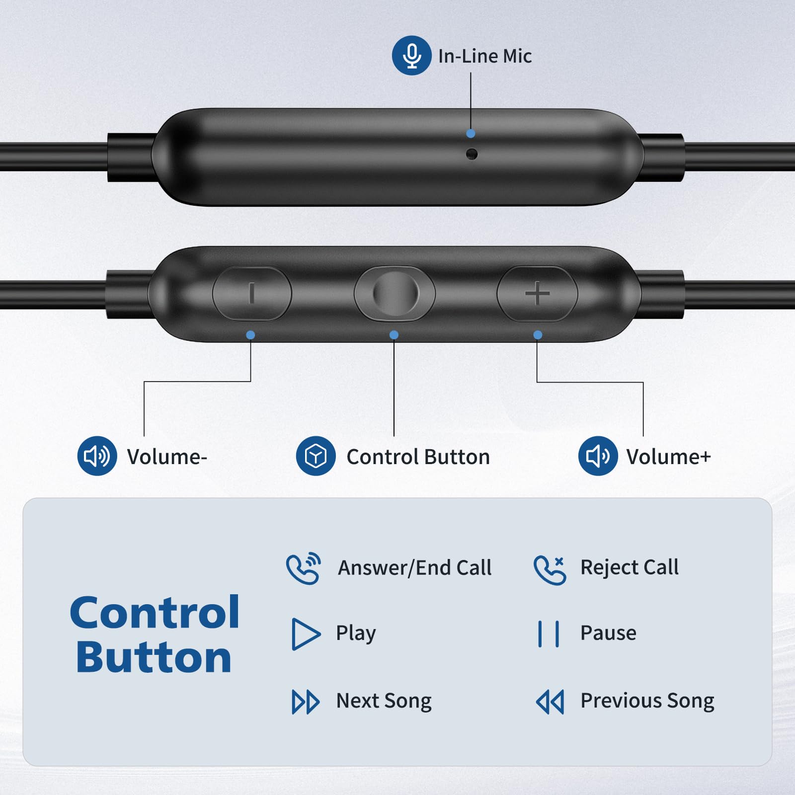 Premium USB-C Wired Earbuds with Microphone & Volume Control - Compatible with iPhone 16 Pro/15 Plus, Galaxy S25, iPad 10th Gen/Pro & Android Devices | Perfect for Gaming, Work Calls & Music Listening