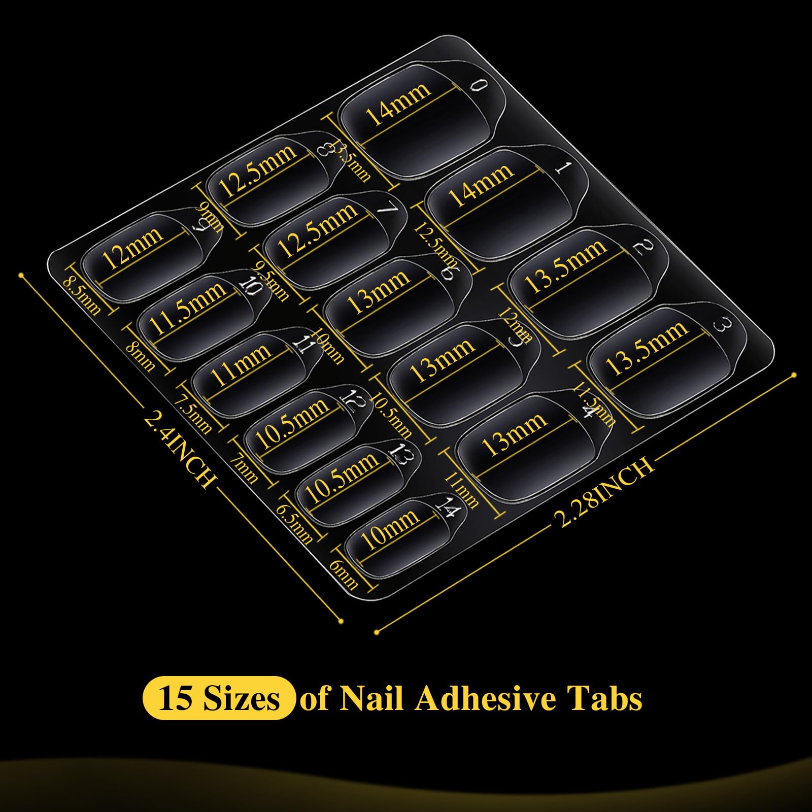 Teenitor 300pcs Nail Adhesive Tabs for Press on Nails - 15 Sizes of Reusable Nail Stickers with 20 Sheets | Perfect for Salon, Home Manicures & Nail Art DIY | Long-Lasting Hold for Fake Nails & Nail Extensions