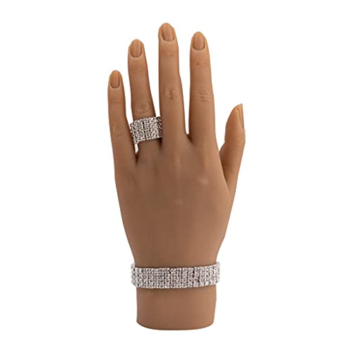 Professional Siah Nail Practice Hand for Acrylic Nails - Flexible & Adjustable Left Hand Model - Perfect for Nail Art Training, Salon Practice & DIY Manicure at Home