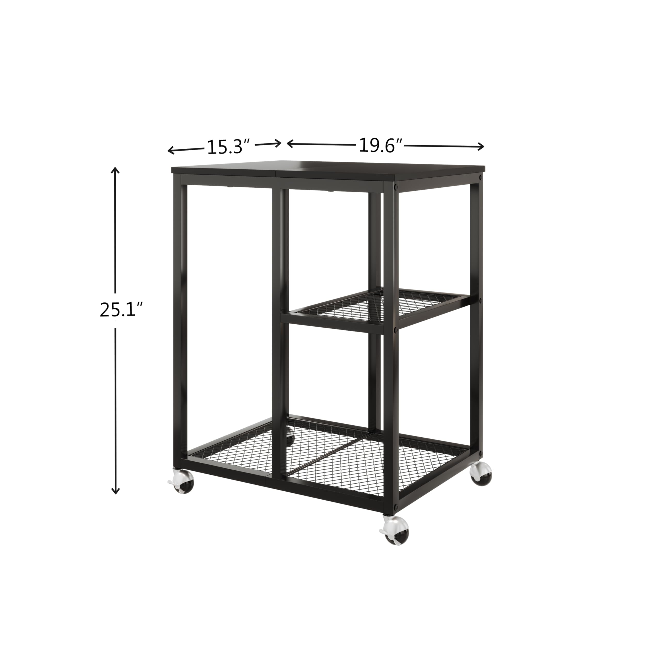 JOIN IRON Printer Stand with Storage Shelf - Mobile Computer Trolley with Wheels, CPU Rack & Office Cart for Home Office Organization | Ideal for Printer Table, Utility Carts & Lateral File Storage (Brown/Black) | Perfect for Small Spaces & Workspace Organization