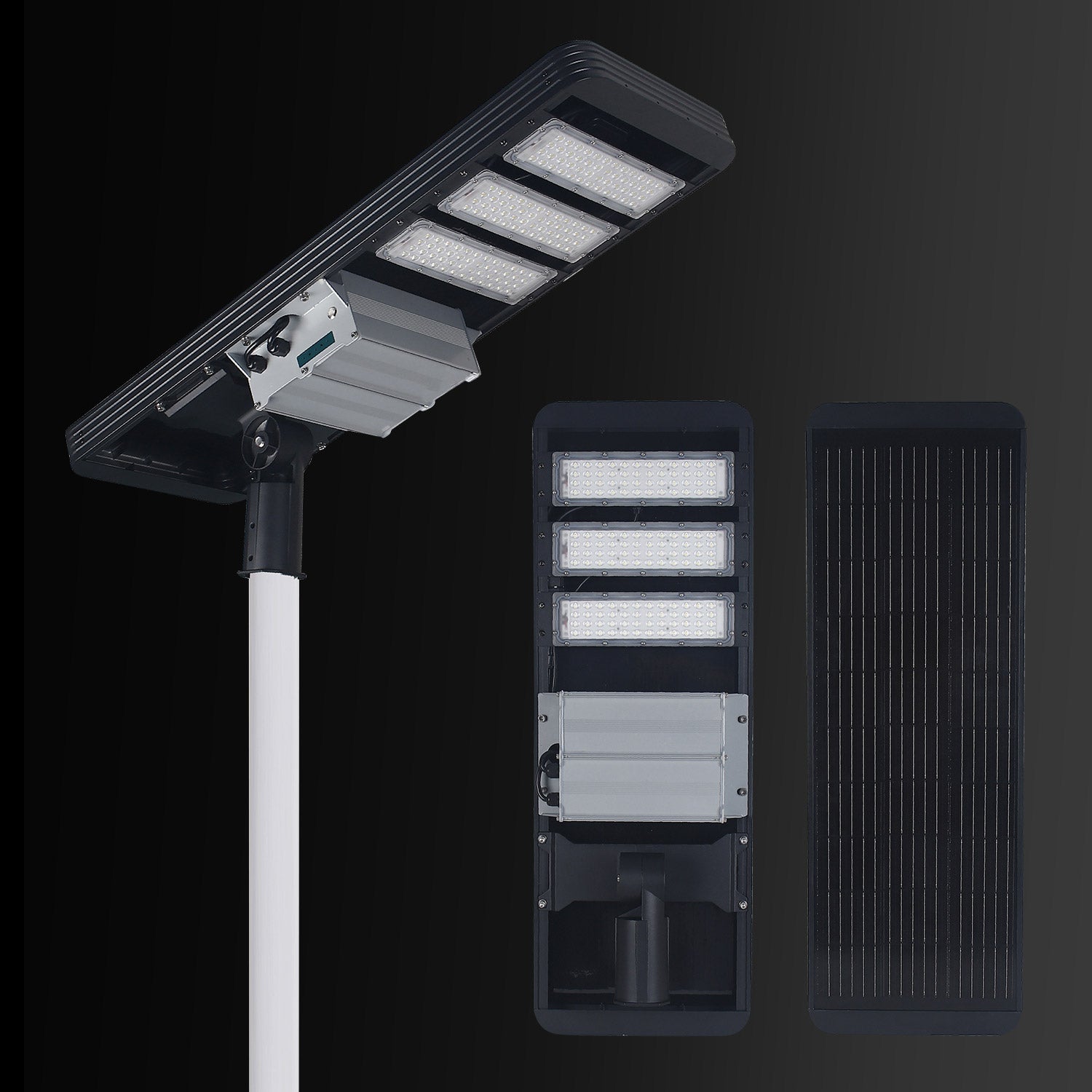 HK100 100W Solar Street Light Outdoor - 160LM/W High Efficiency, 288WH Battery, 70°+140° Wide Beam Angle - Perfect for Driveways, Gardens, Pathways & Parking Lots