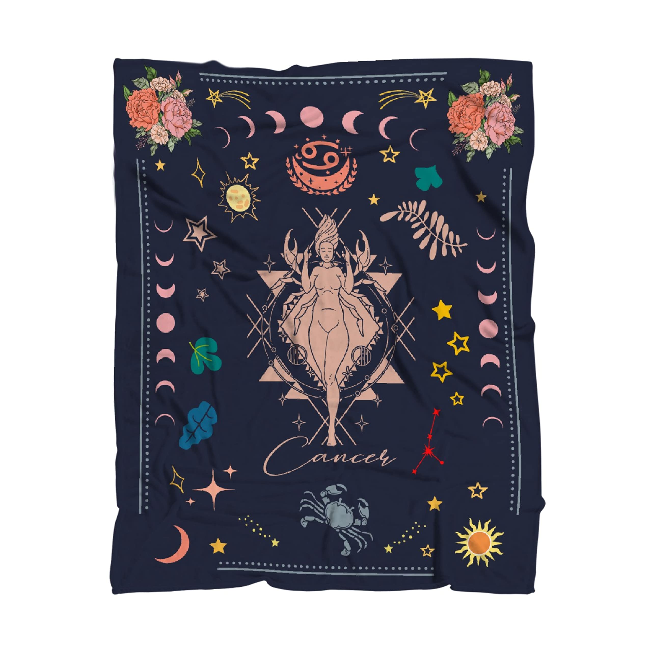 Cancer Zodiac Flannel Fleece Throw Blanket - Ultra Soft & Cozy 90