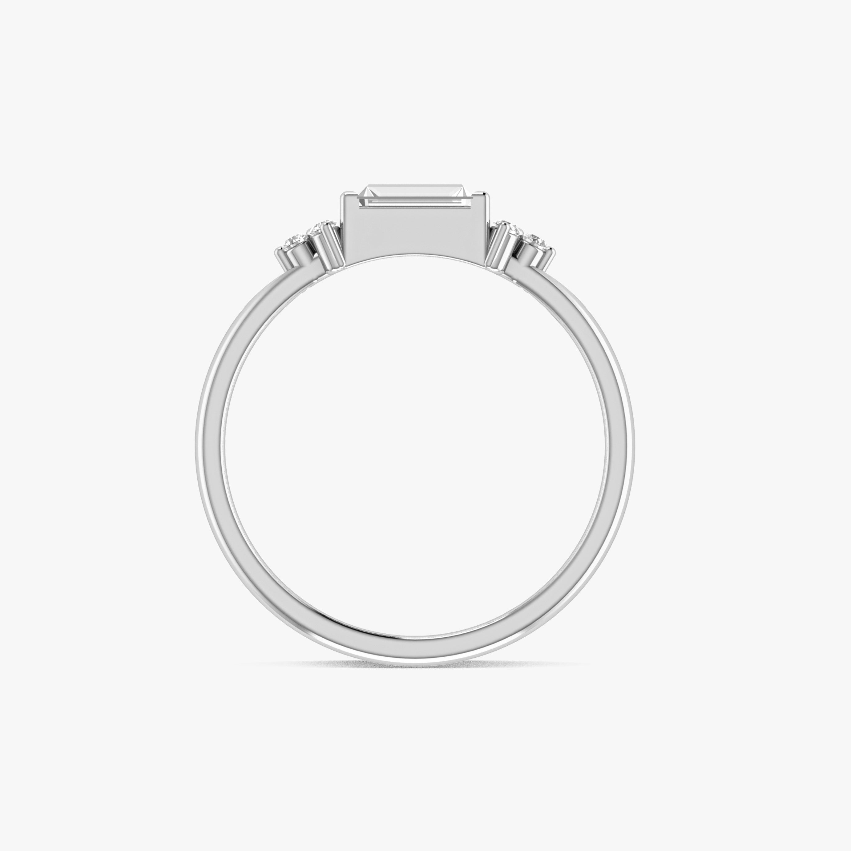 Elegant Round Cut Baguette & Zircon Solitaire Ring for Women - Perfect for Engagement, Wedding, Anniversary & Special Occasions