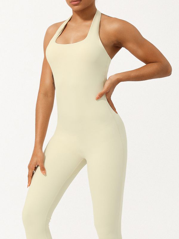 ZASUWA Women's Sexy U Neck Halter Jumpsuit with Scrunch Bum - Perfect for Beach, Party & Night Out