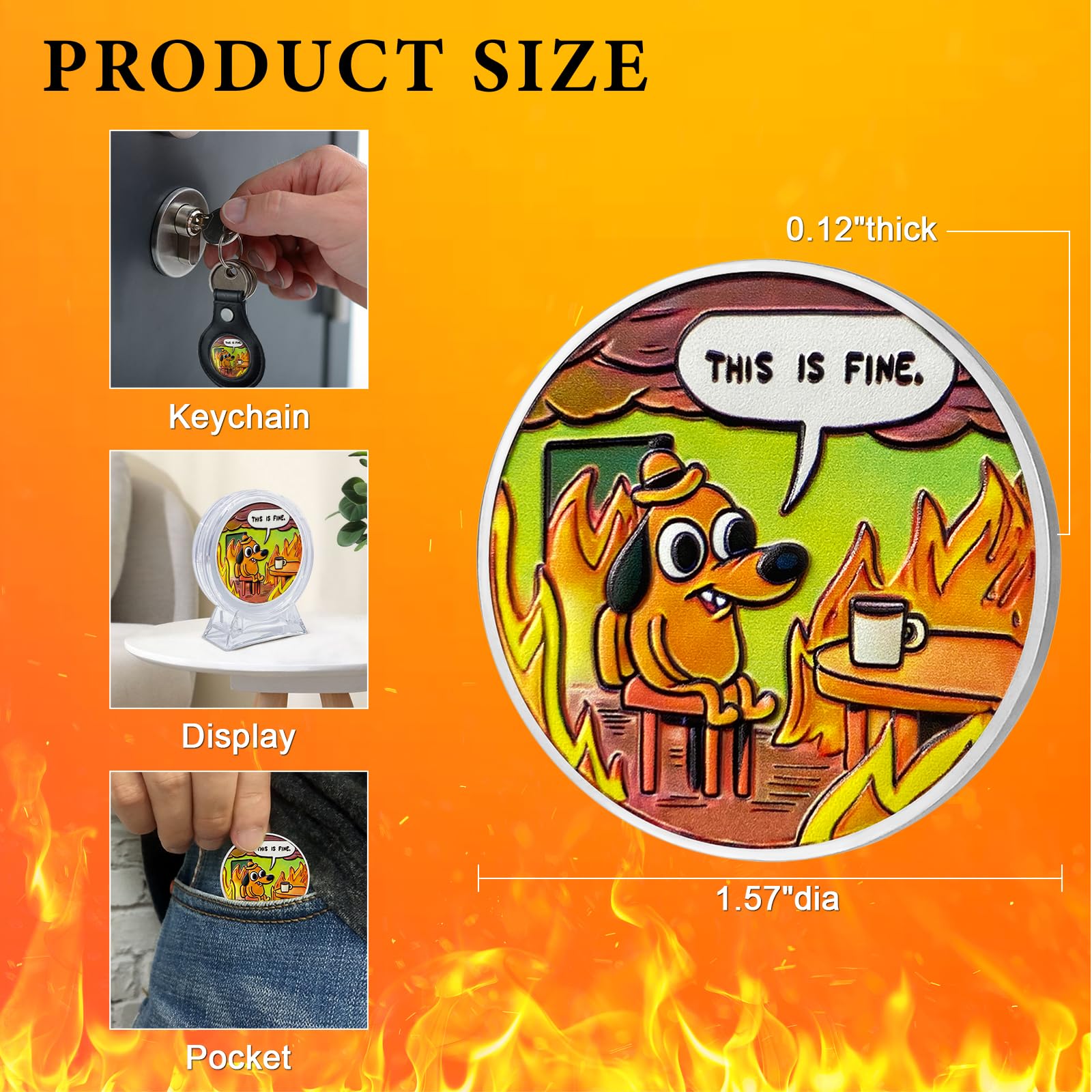 CHURYUML 10Pcs Dumpster Fire Coin Set - Funny Medallion for Coworker Gifts, Staff Appreciation, Office Humor & Unique Workplace Memorabilia - Perfect for Farewell Parties, Retirement Gifts & Team Building Events
