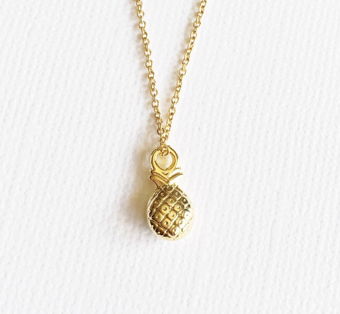 Lili Pineapple Necklace (N215) - Elegant Gold Pendant for Women, Perfect for Casual Wear & Special Occasions