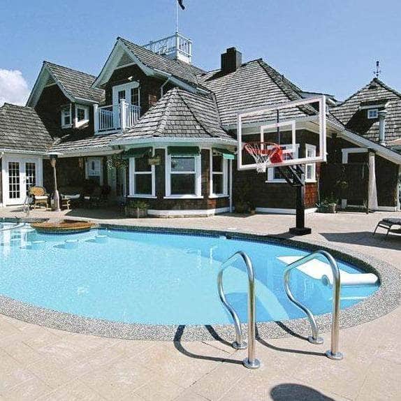 First Team HydroChamp In-Ground Swimming Pool Basketball Hoop - Durable Poolside Basketball Goal for Adults & Kids - Perfect for Backyard, Beach, and Resort Fun